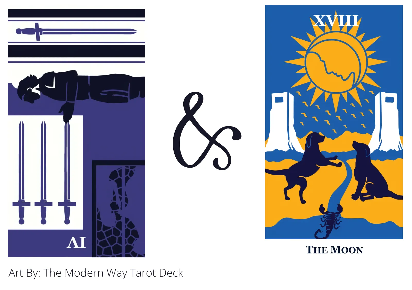 four of swords reversed and the moon tarot cards together