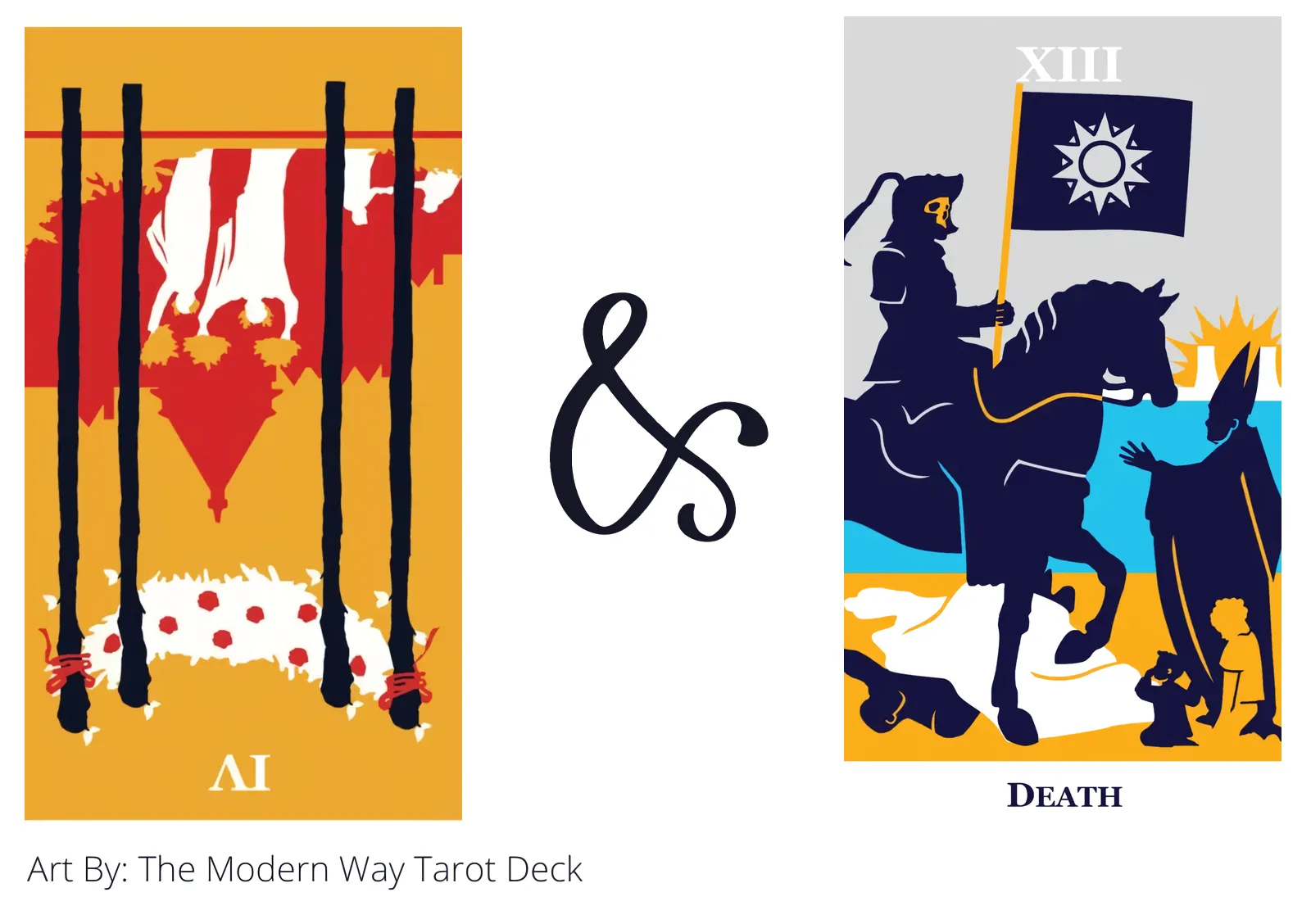 four of wands reversed and death tarot cards together