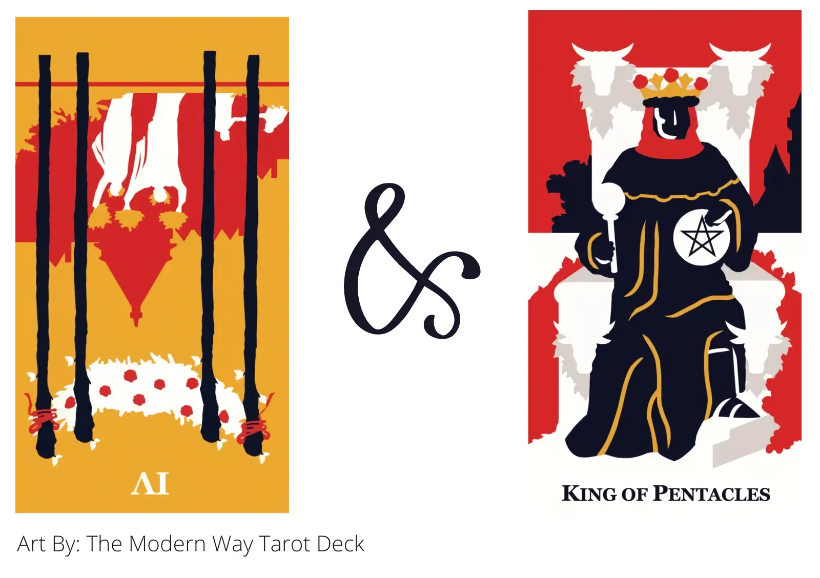 four of wands reversed and king of pentacles tarot cards together