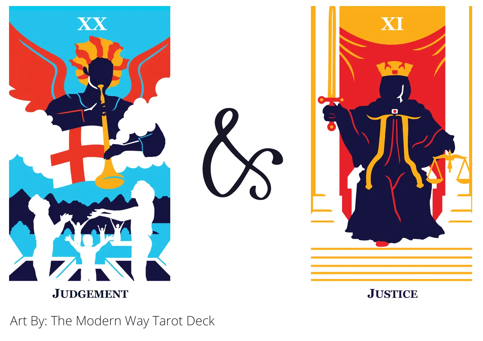 judgement and justice tarot cards together