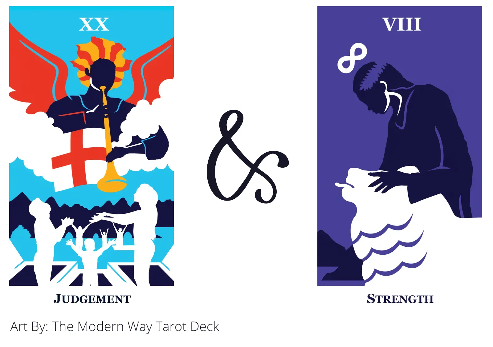 judgement and strength tarot cards together