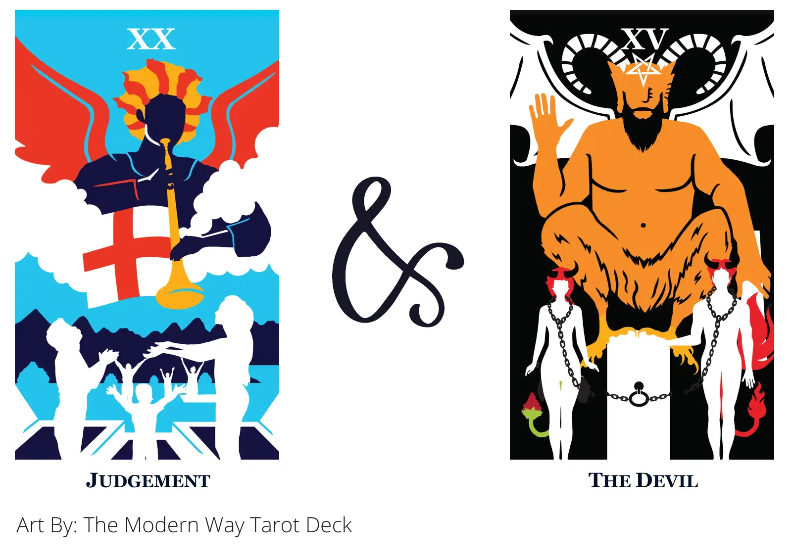judgement and the devil tarot cards together