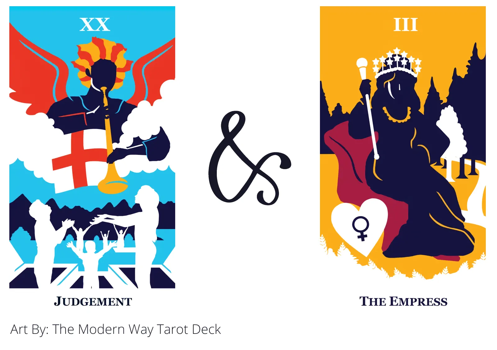 judgement and the empress tarot cards together