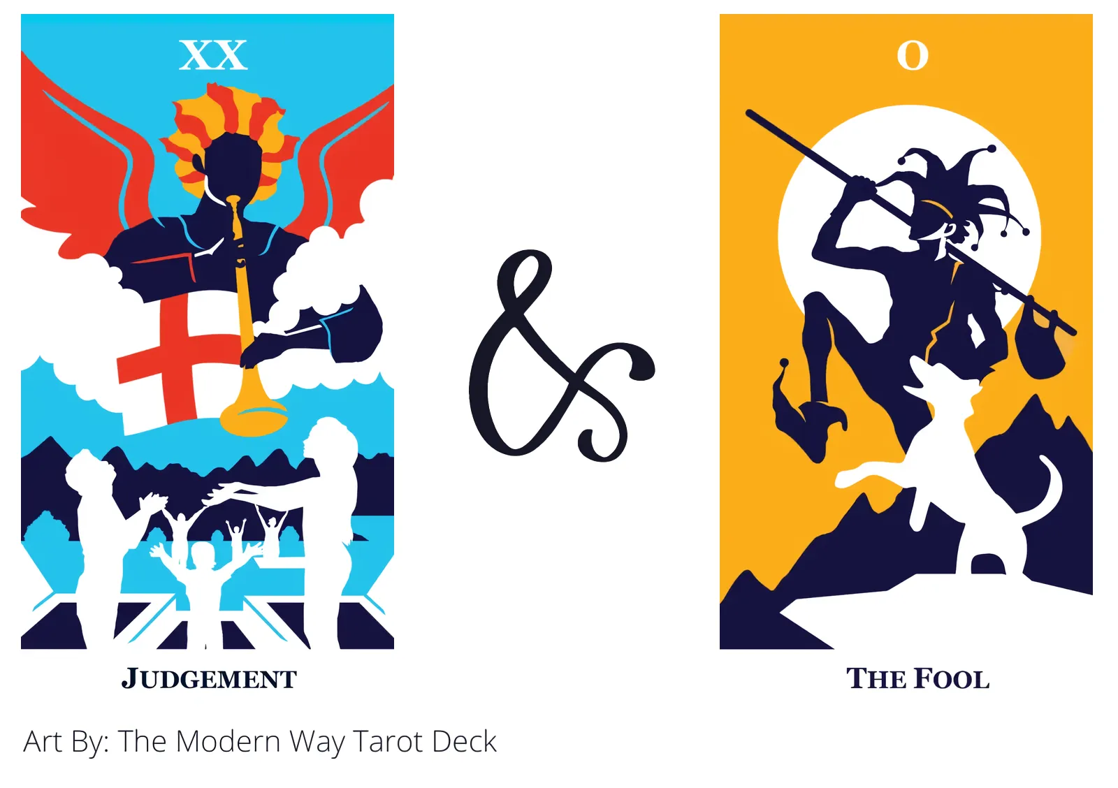 judgement and the fool tarot cards together