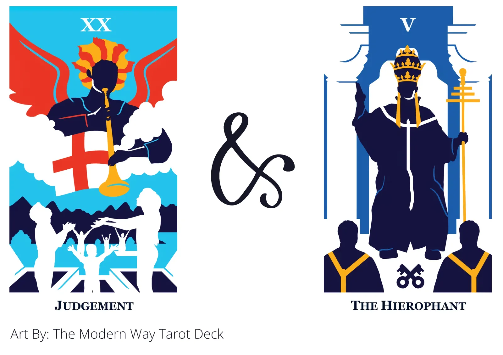 judgement and the hierophant tarot cards together