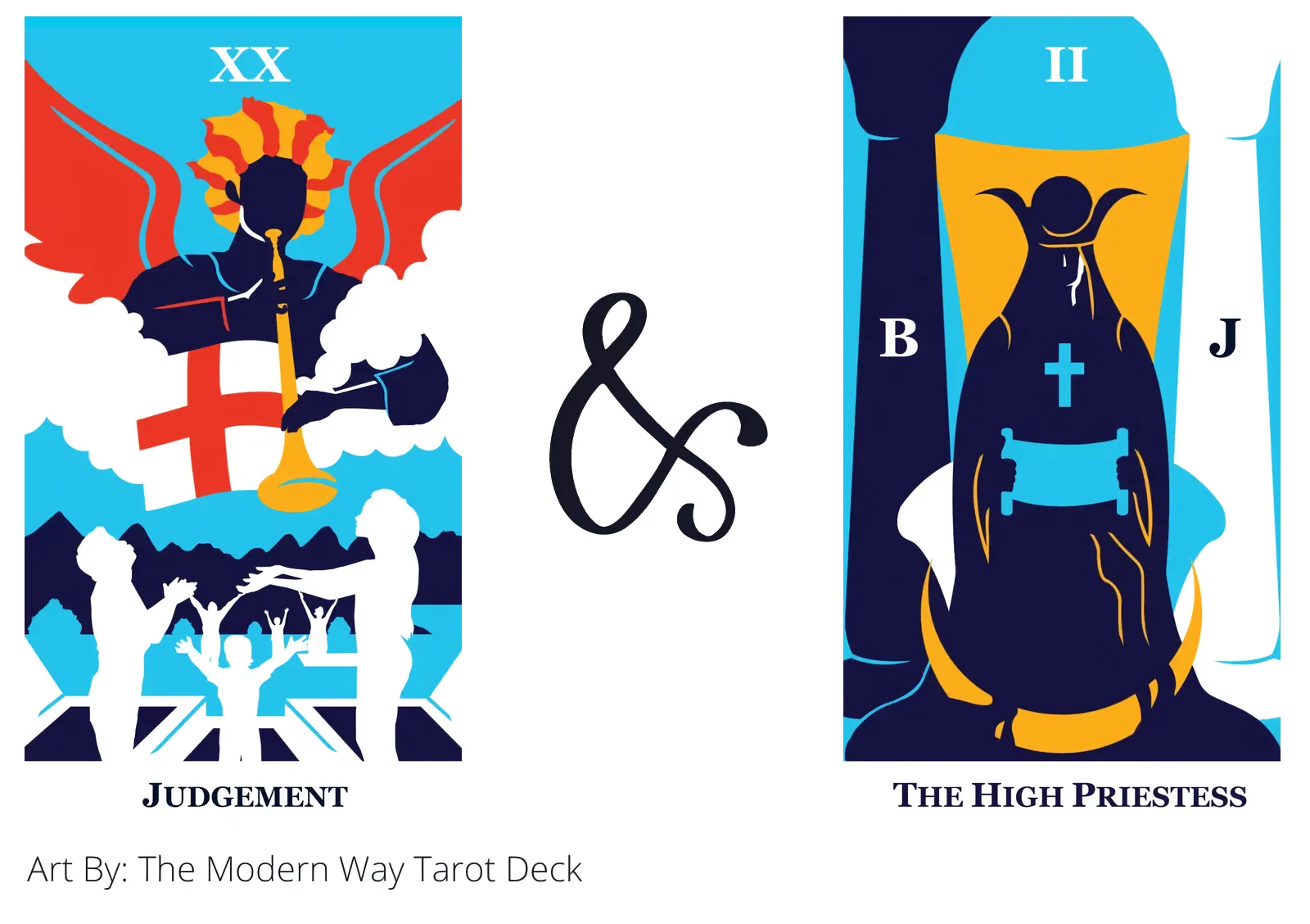 judgement and the high priestess tarot cards together