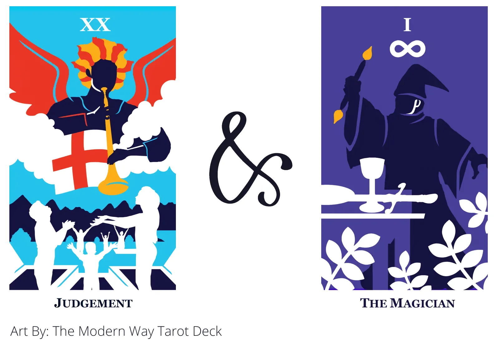 judgement and the magician tarot cards together