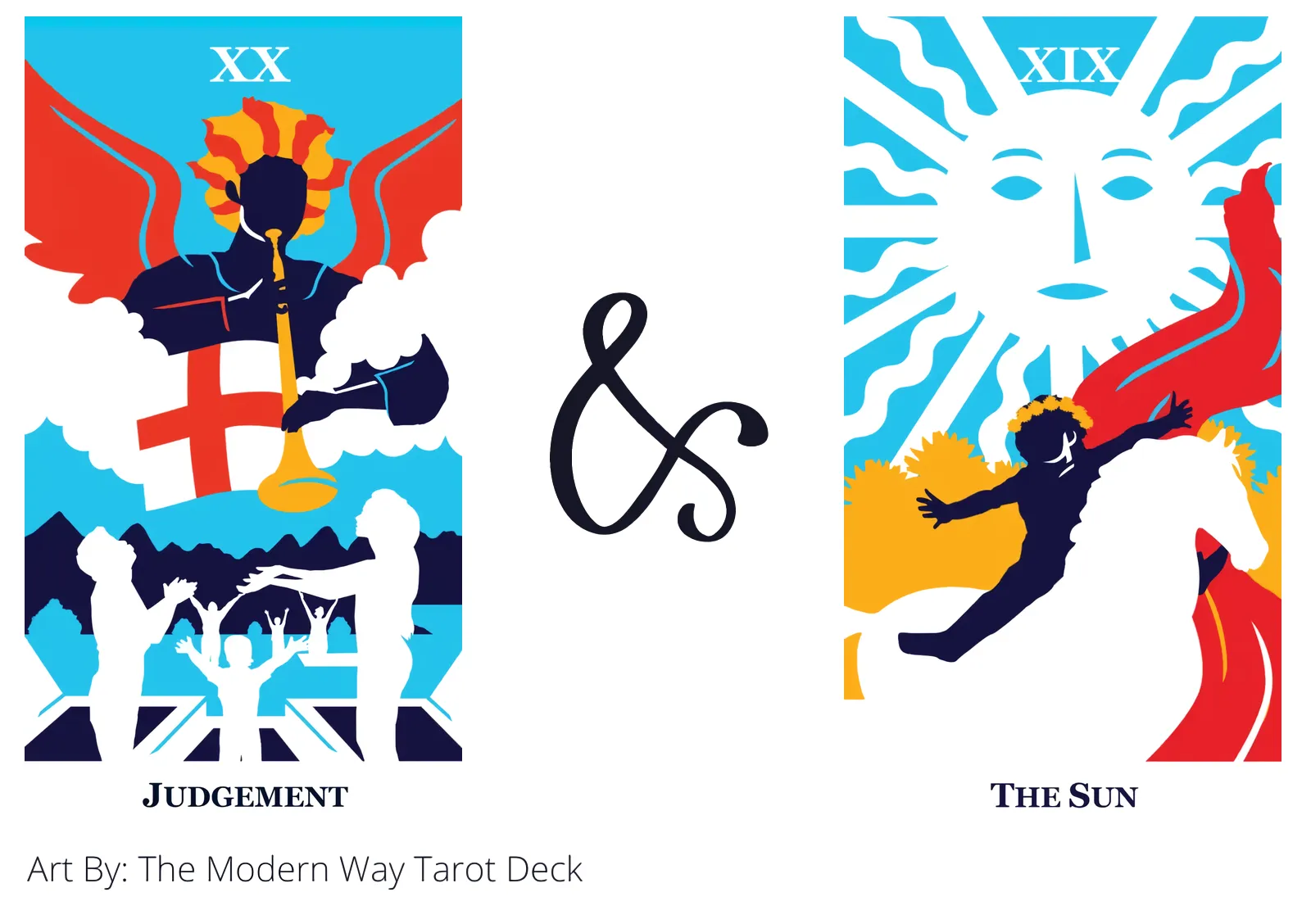 judgement and the sun tarot cards together