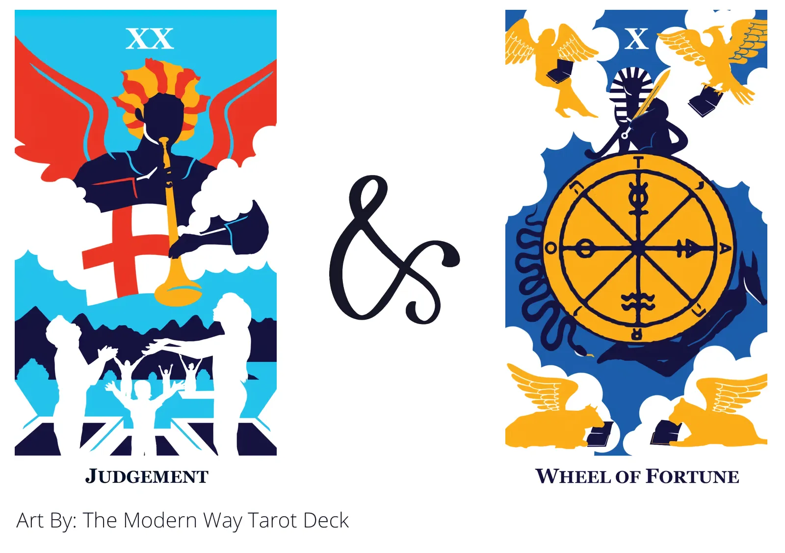 judgement and wheel of fortune tarot cards together