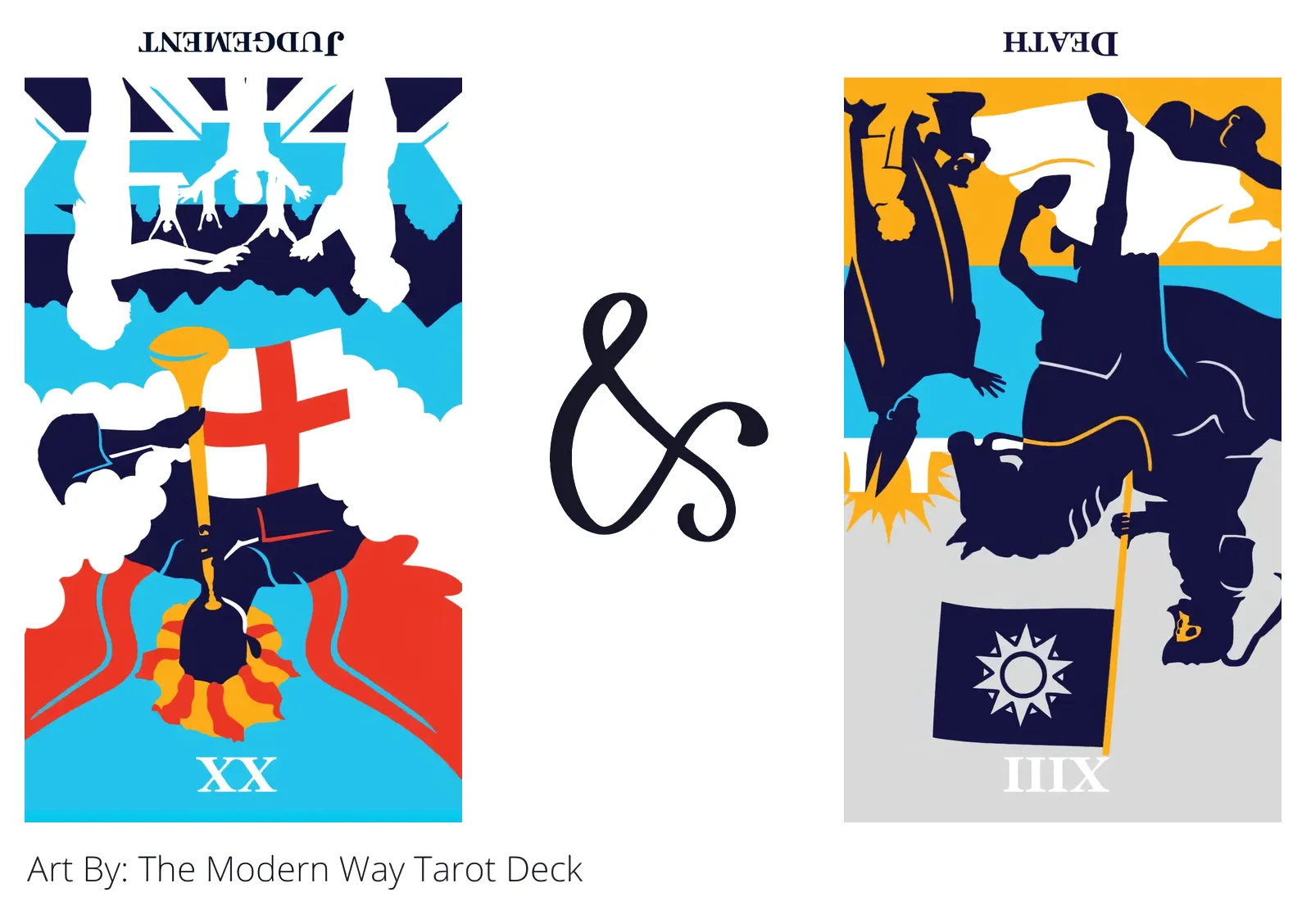 judgement reversed and death reversed tarot cards together