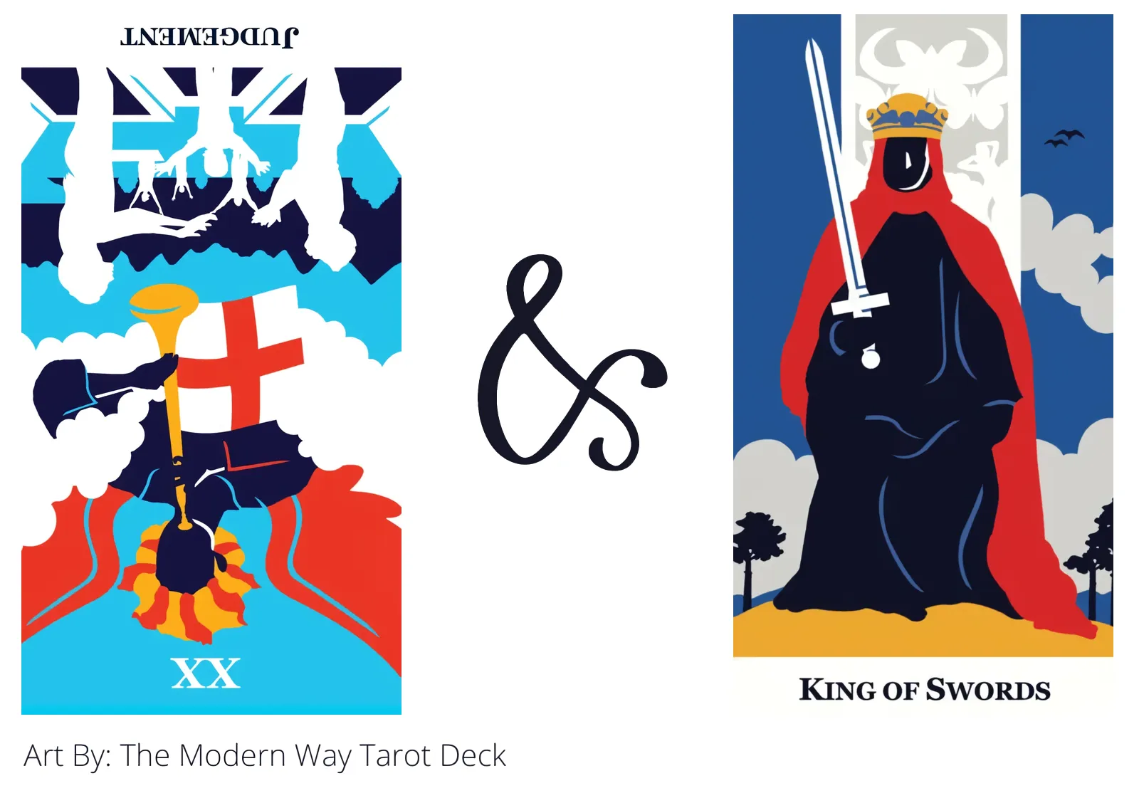 judgement reversed and king of swords tarot cards together