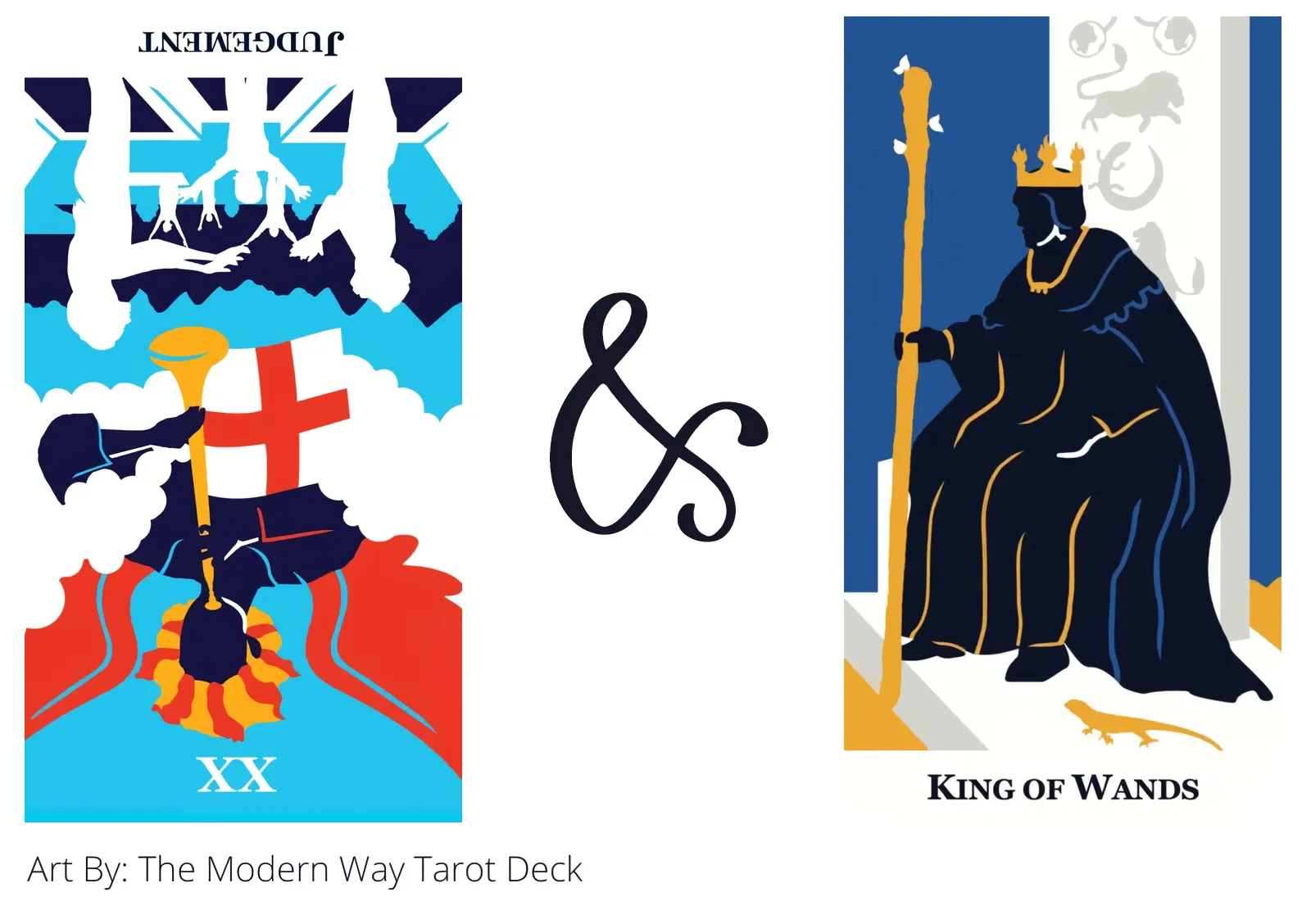 judgement reversed and king of wands tarot cards together