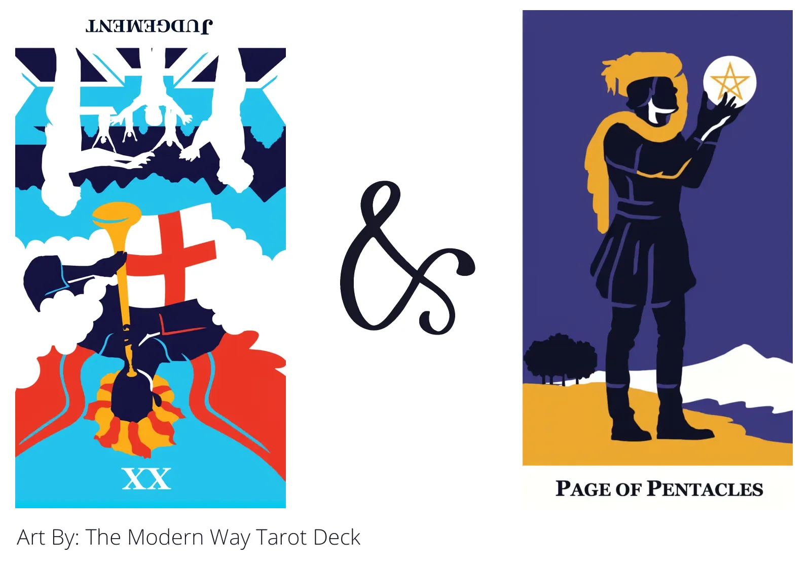judgement reversed and page of pentacles tarot cards together