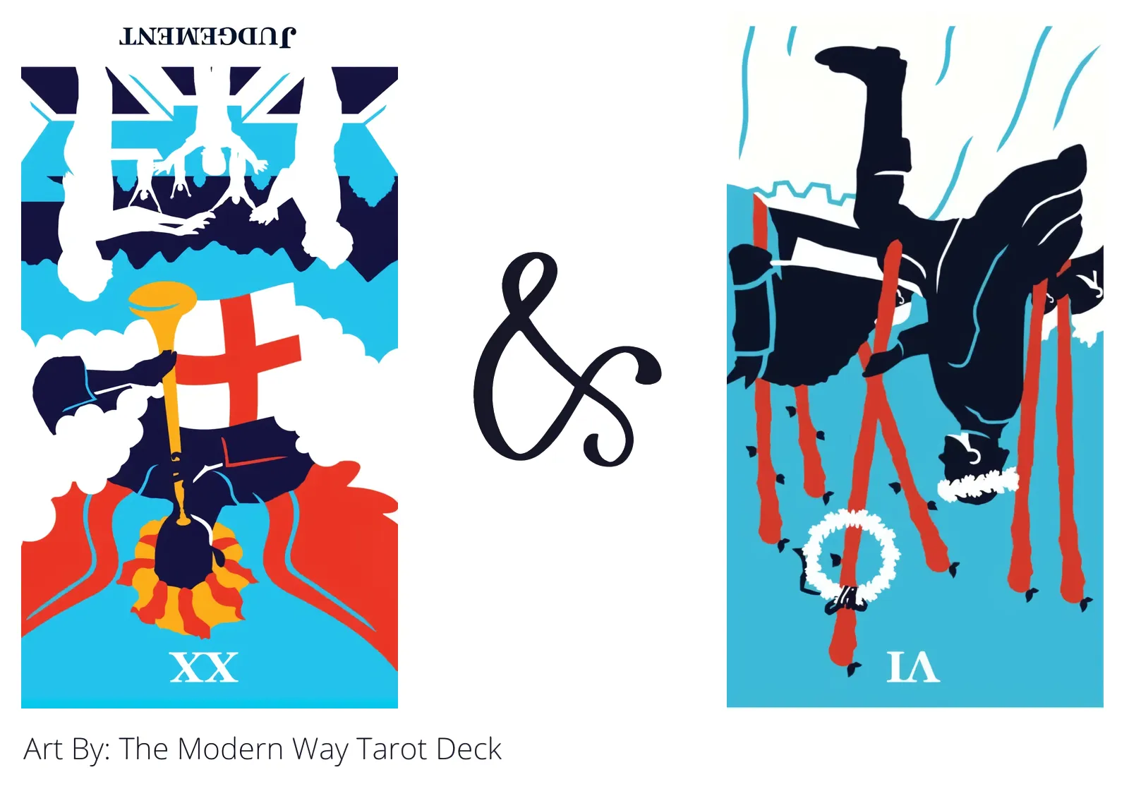 judgement reversed and six of wands reversed tarot cards together