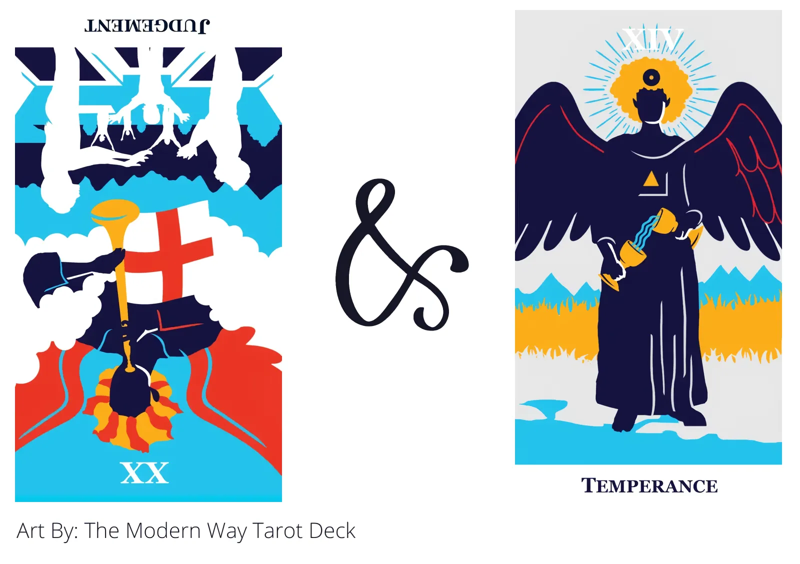 judgement reversed and temperance tarot cards together