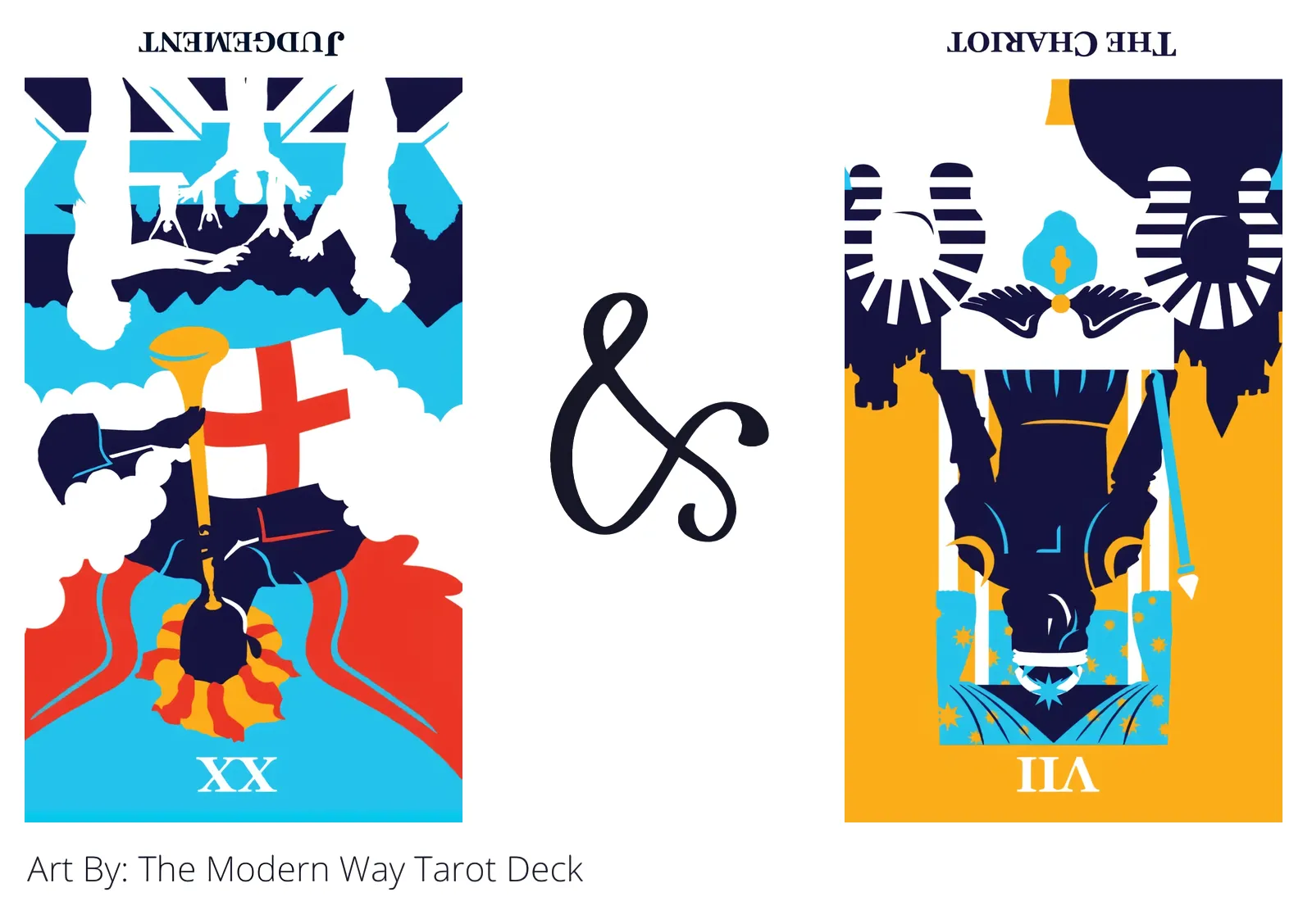 judgement reversed and the chariot reversed tarot cards together