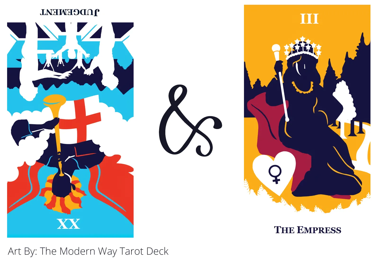 judgement reversed and the empress tarot cards together