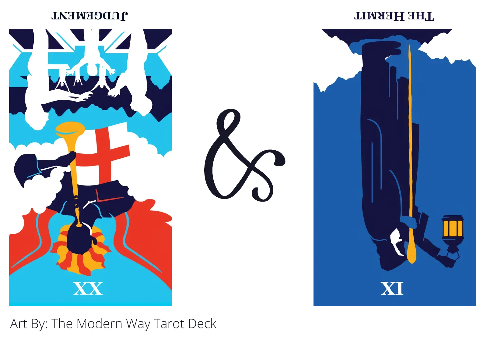 judgement reversed and the hermit reversed tarot cards together