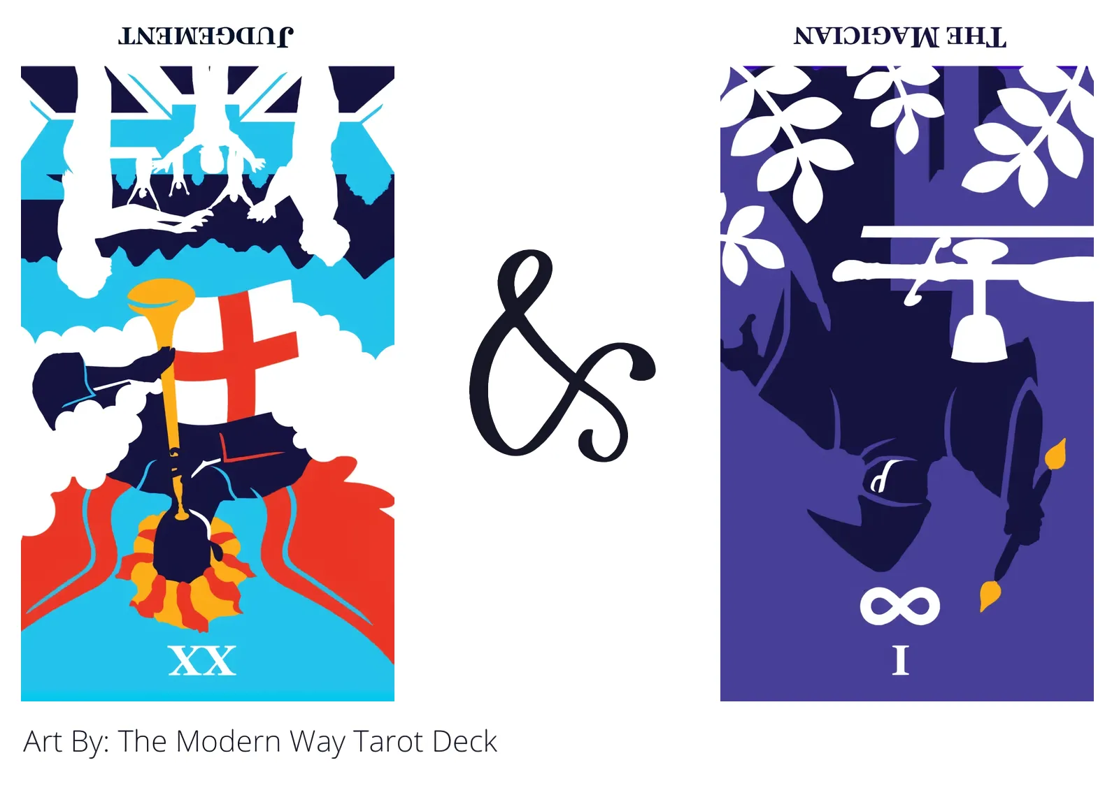 judgement reversed and the magician reversed tarot cards together