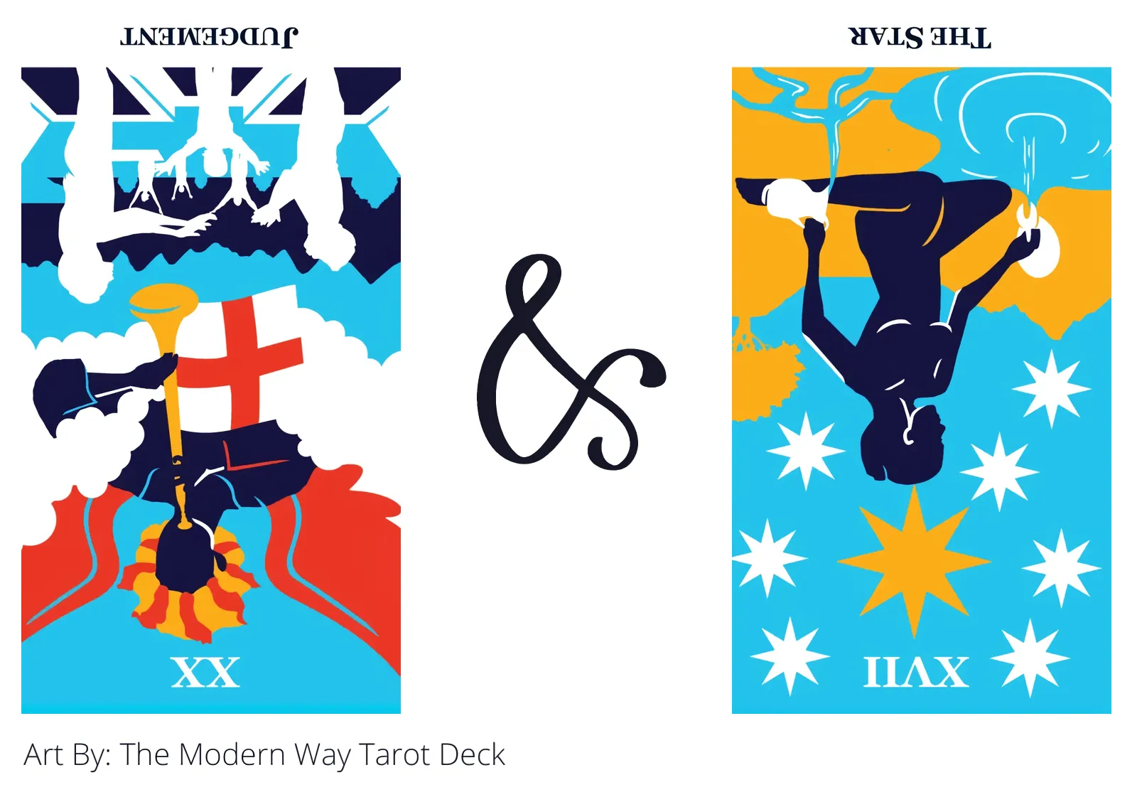 judgement reversed and the star reversed tarot cards together