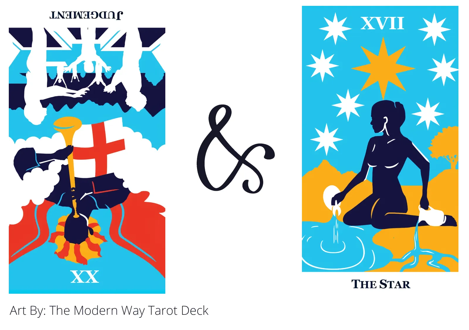judgement reversed and the star tarot cards together