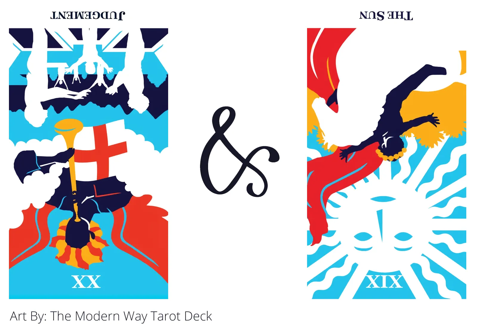 judgement reversed and the sun reversed tarot cards together