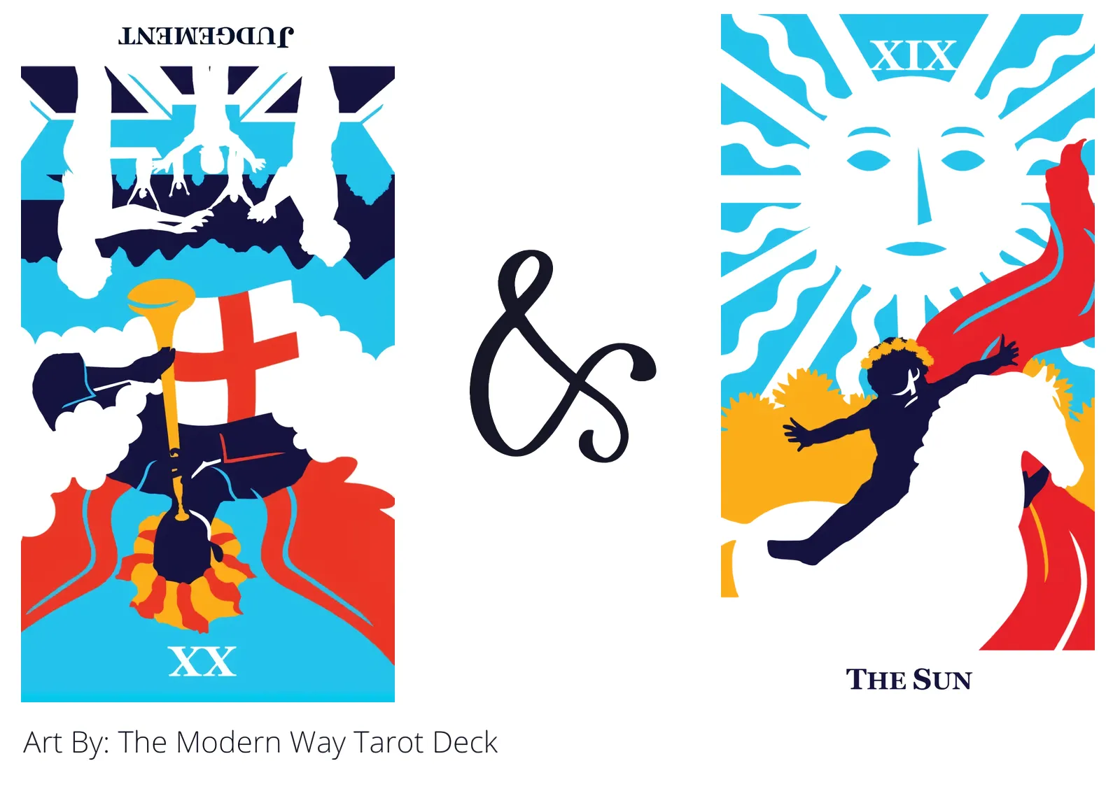 judgement reversed and the sun tarot cards together