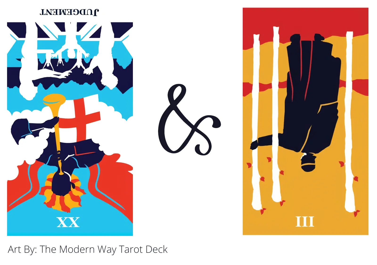 judgement reversed and three of wands reversed tarot cards together