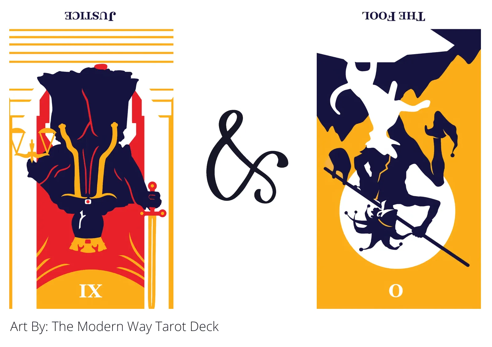 justice reversed and the fool reversed tarot cards together