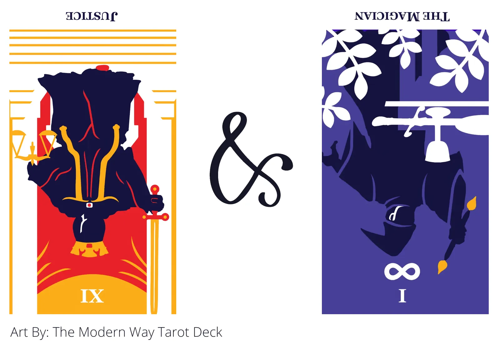 justice reversed and the magician reversed tarot cards together