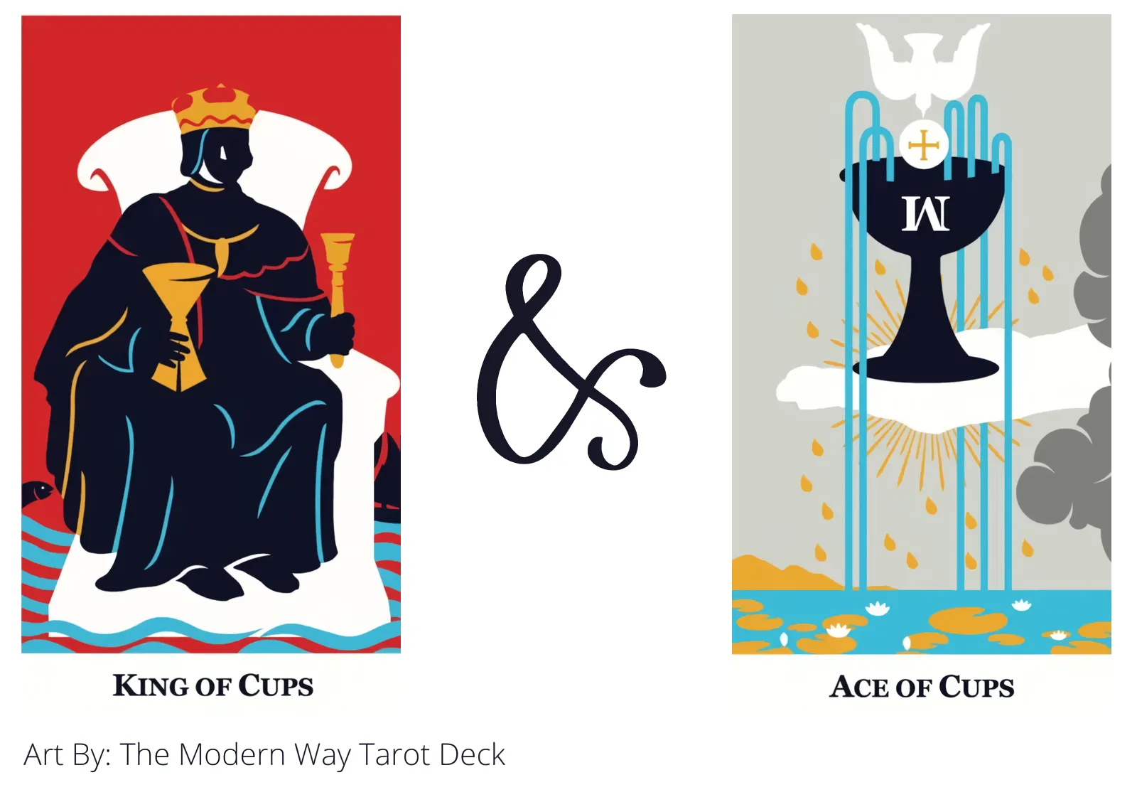 king of cups and ace of cups tarot cards together