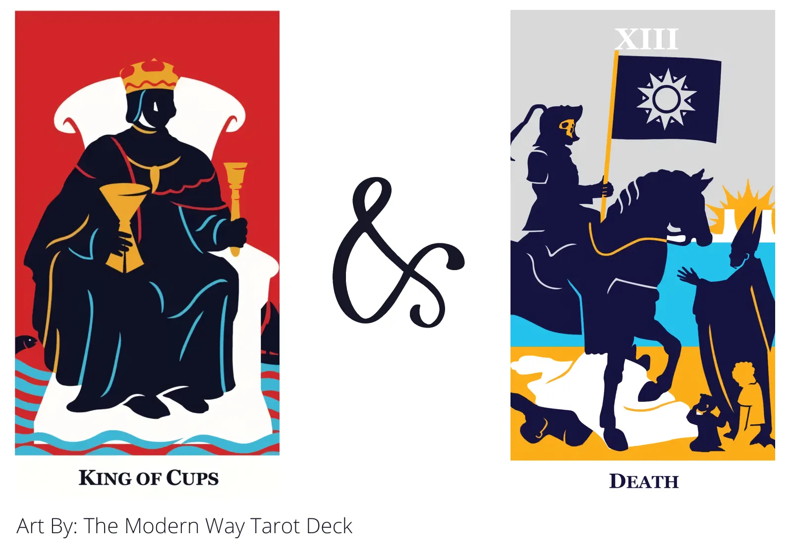 king of cups and death tarot cards together