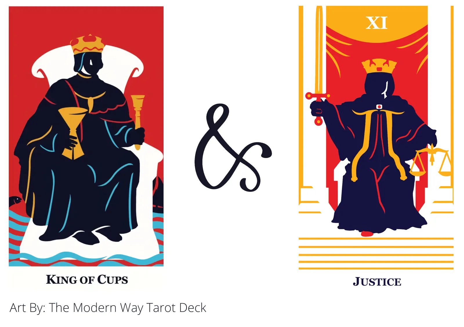 king of cups and justice tarot cards together
