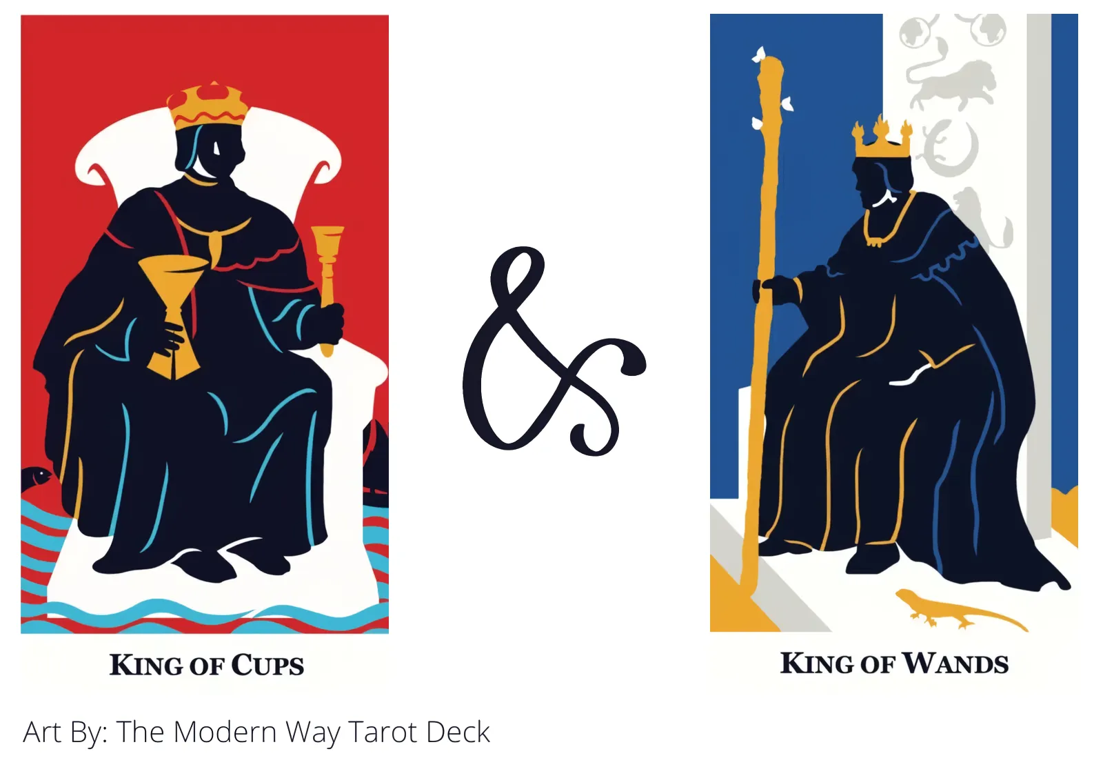 king of cups and king of wands tarot cards together
