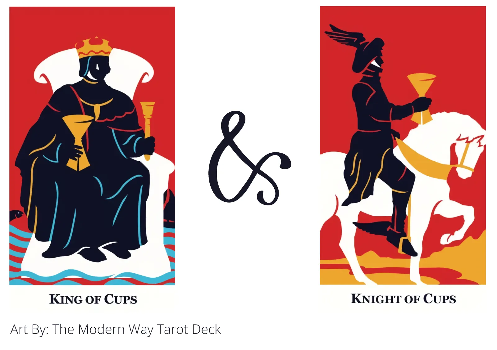 king of cups and knight of cups tarot cards together