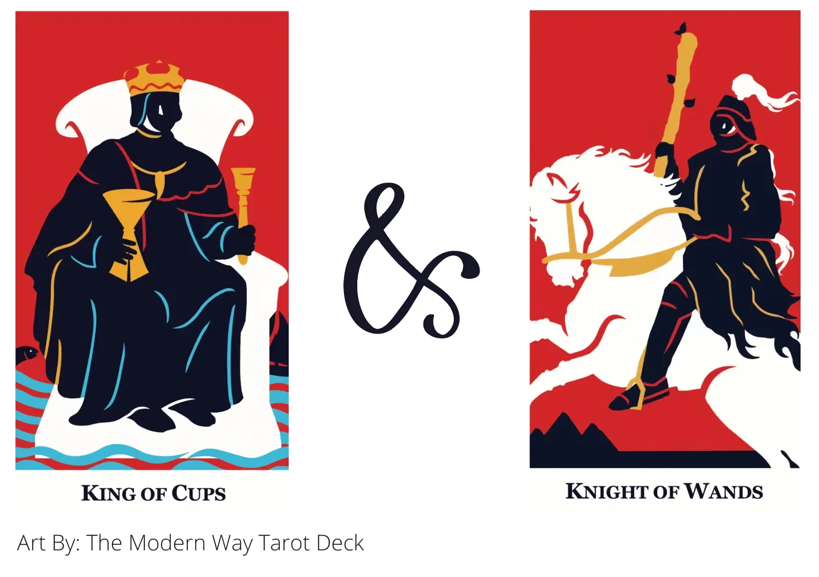 king of cups and knight of wands tarot cards together