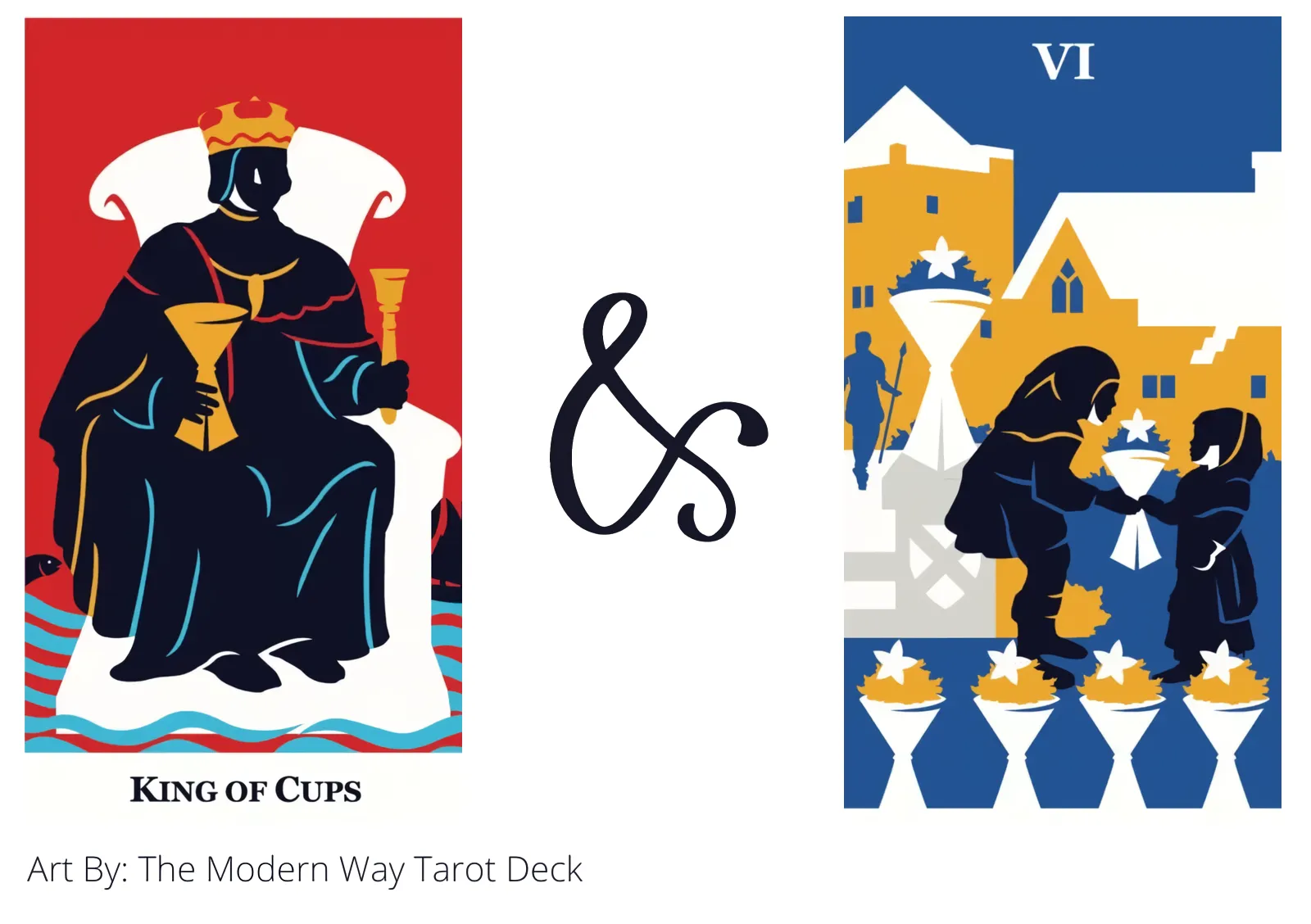 king of cups and six of cups tarot cards together