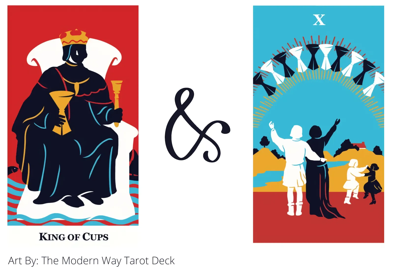 king of cups and ten of cups tarot cards together