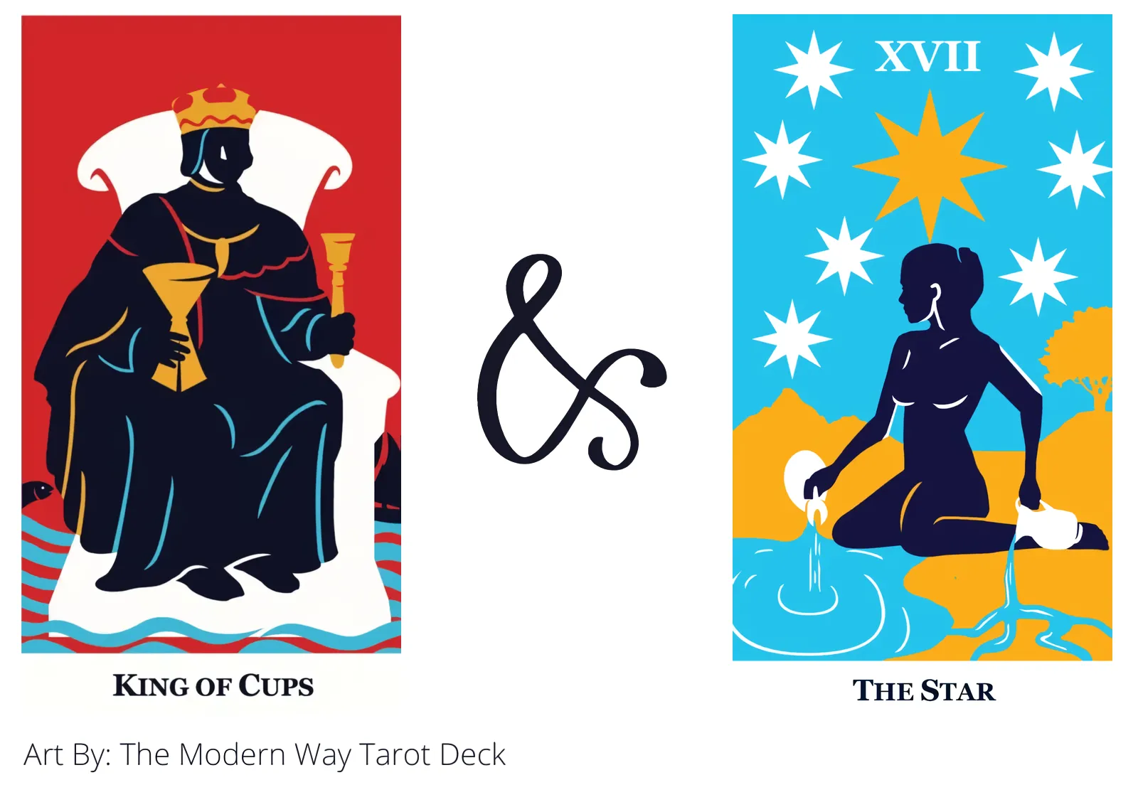 king of cups and the star tarot cards together