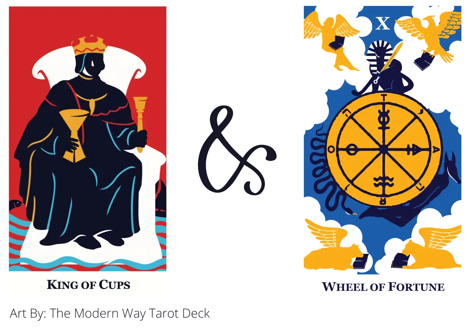 king of cups and wheel of fortune tarot cards together