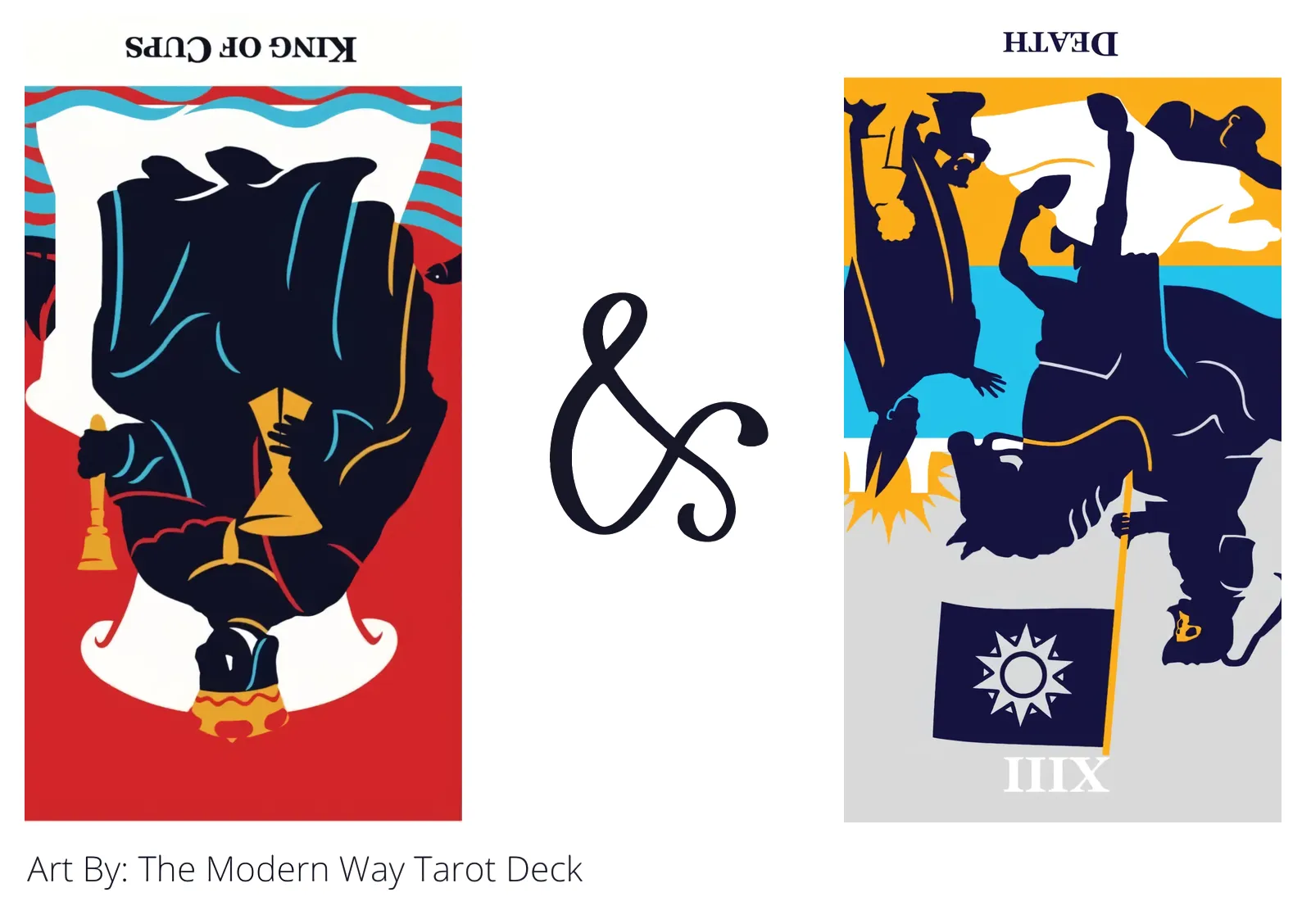 king of cups reversed and death reversed tarot cards together