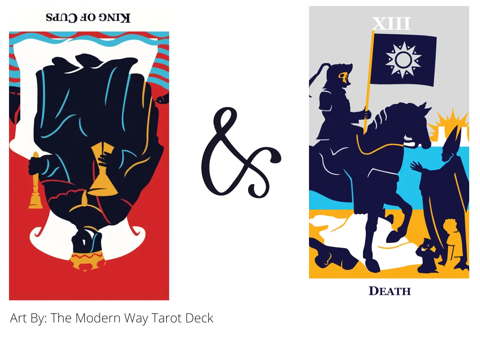 king of cups reversed and death tarot cards together