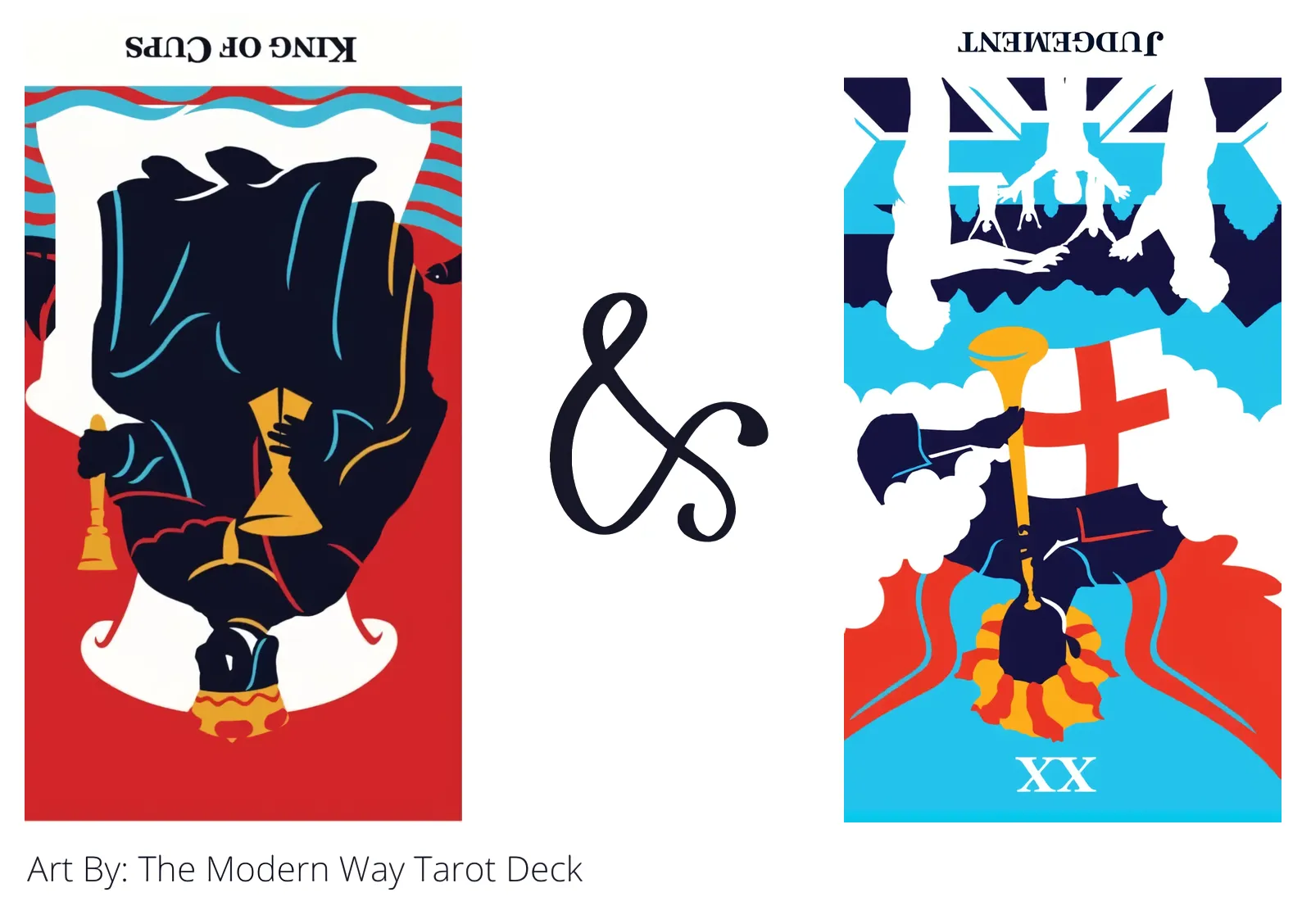 king of cups reversed and judgement reversed tarot cards together