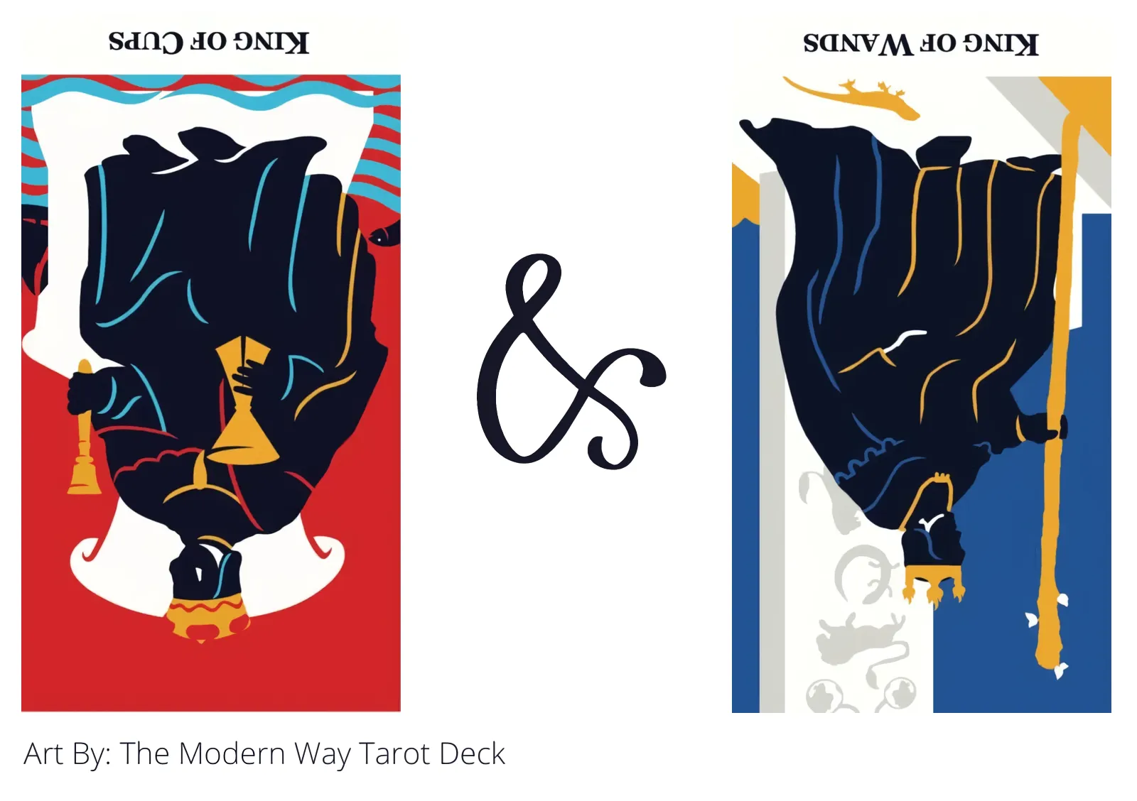 king of cups reversed and king of wands reversed tarot cards together