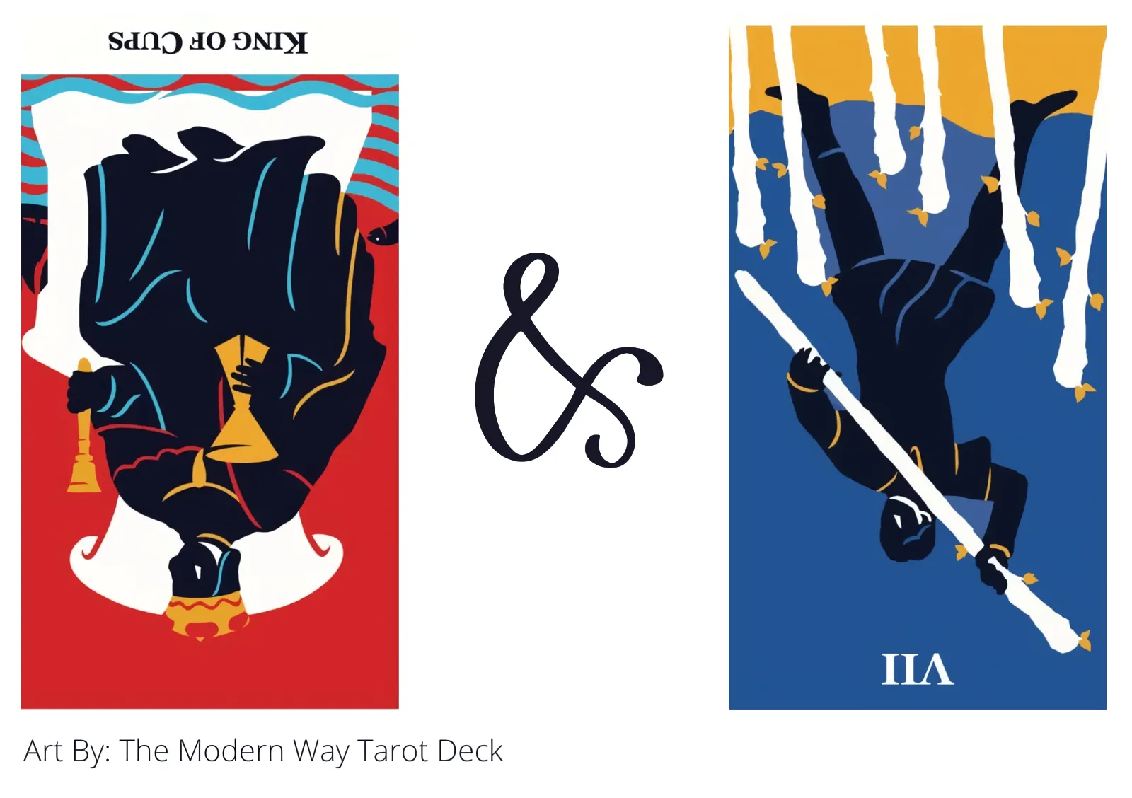 king of cups reversed and seven of wands reversed tarot cards together