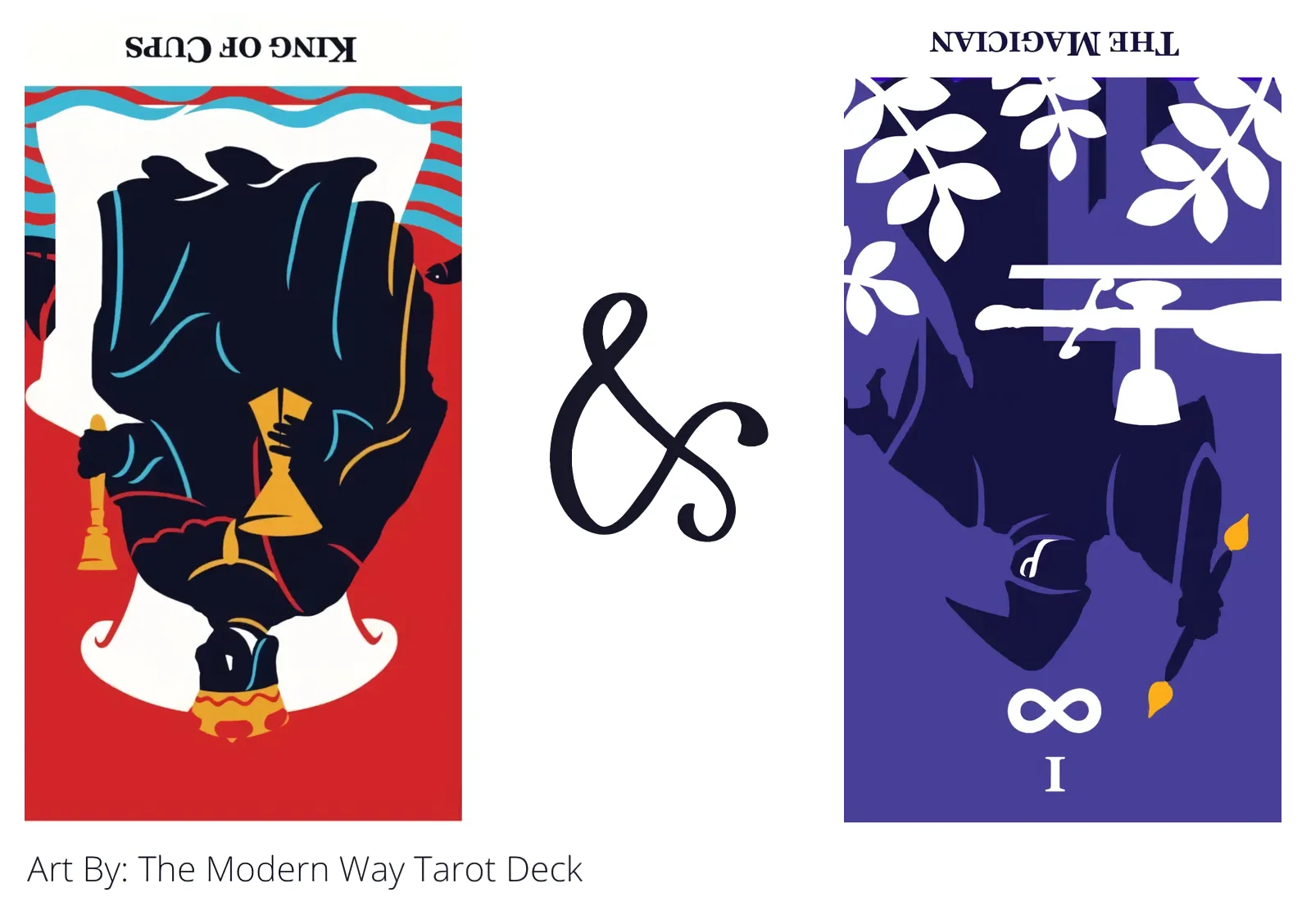 king of cups reversed and the magician reversed tarot cards together