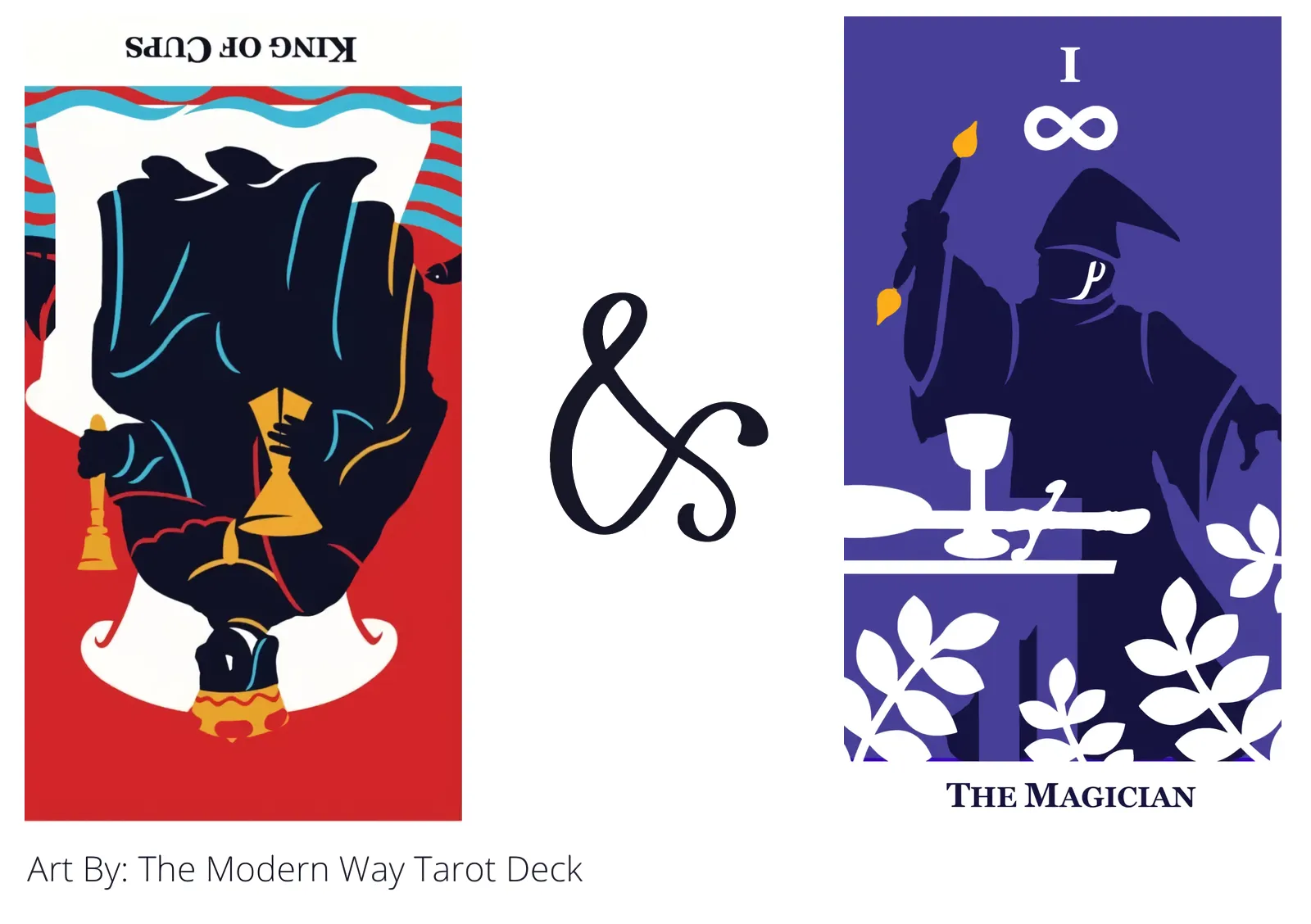 king of cups reversed and the magician tarot cards together