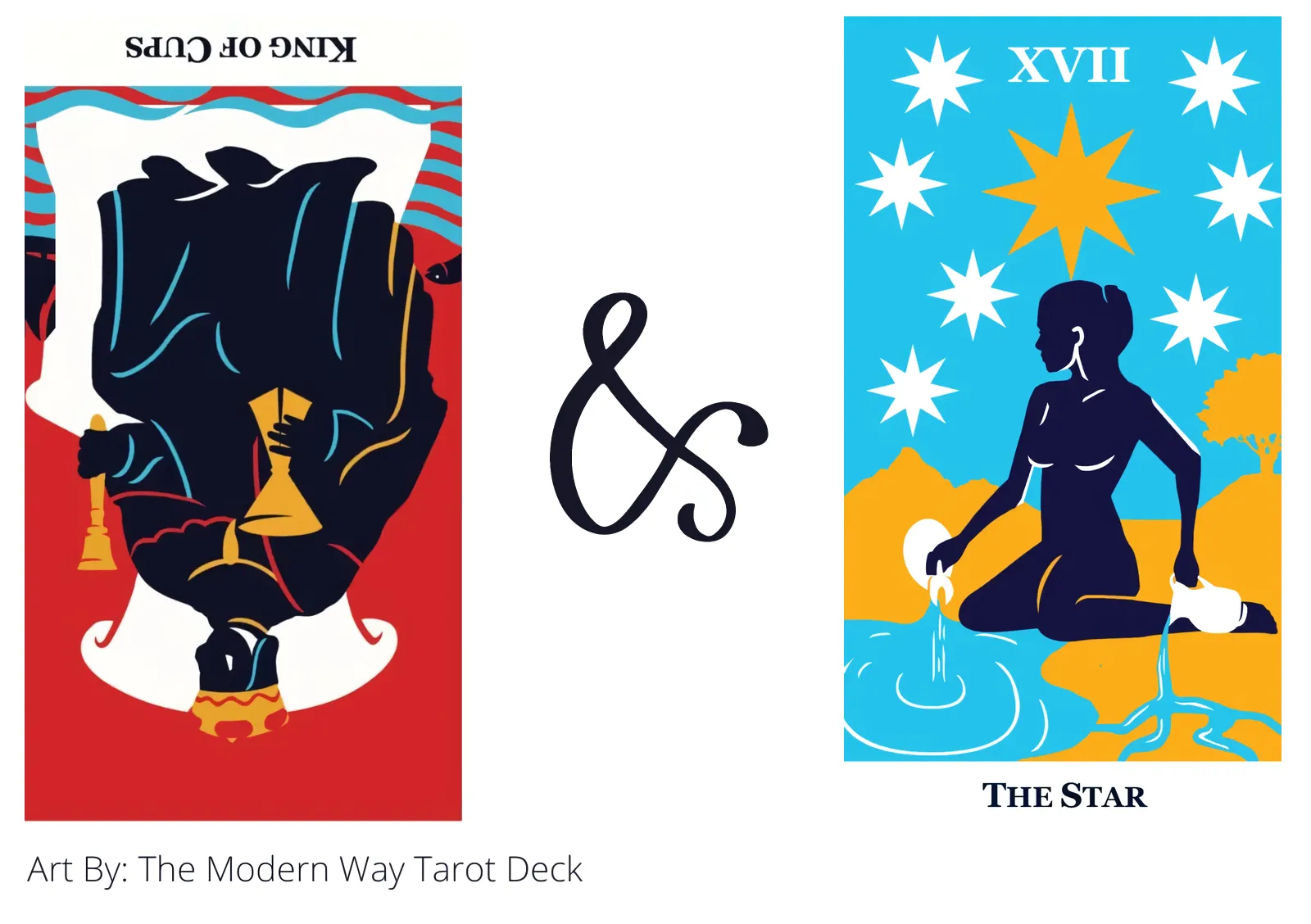 king of cups reversed and the star tarot cards together