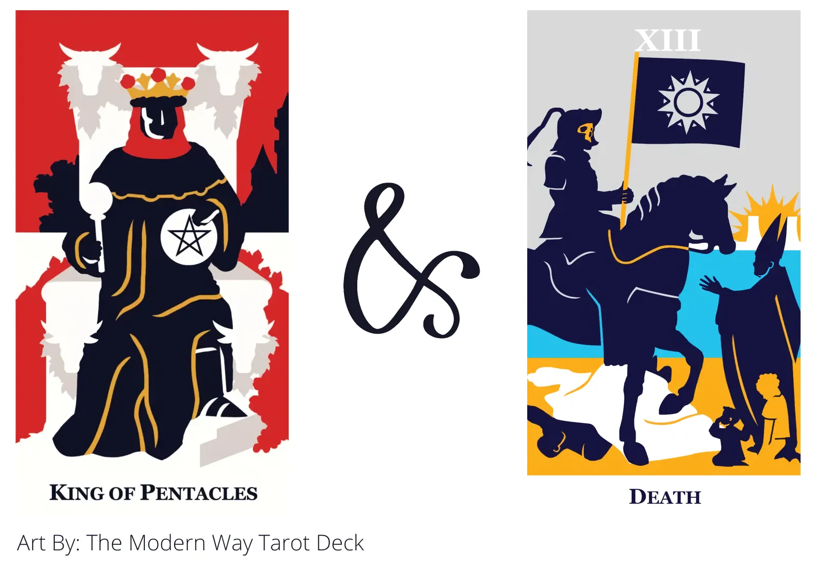 king of pentacles and death tarot cards together