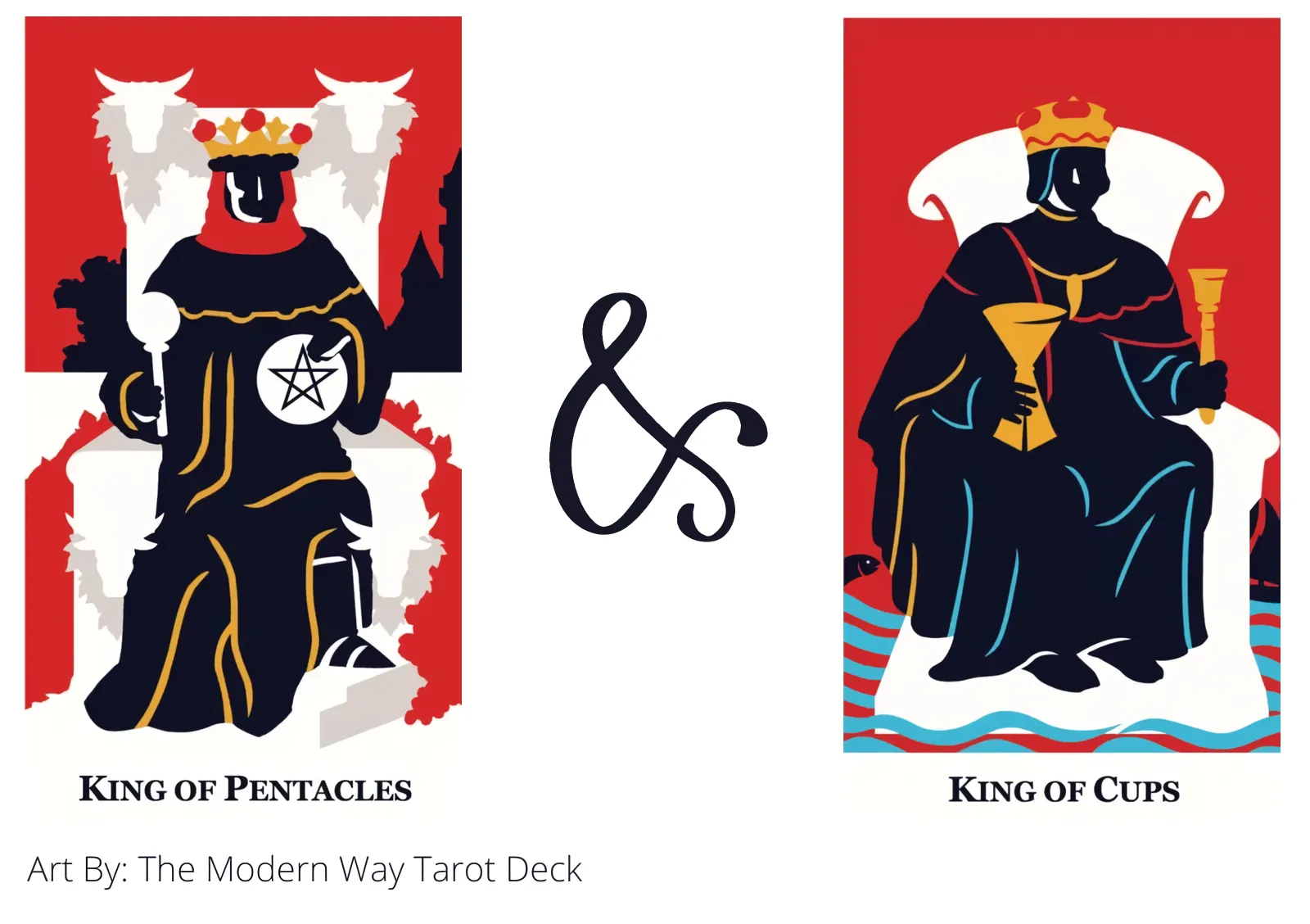 king of pentacles and king of cups tarot cards together
